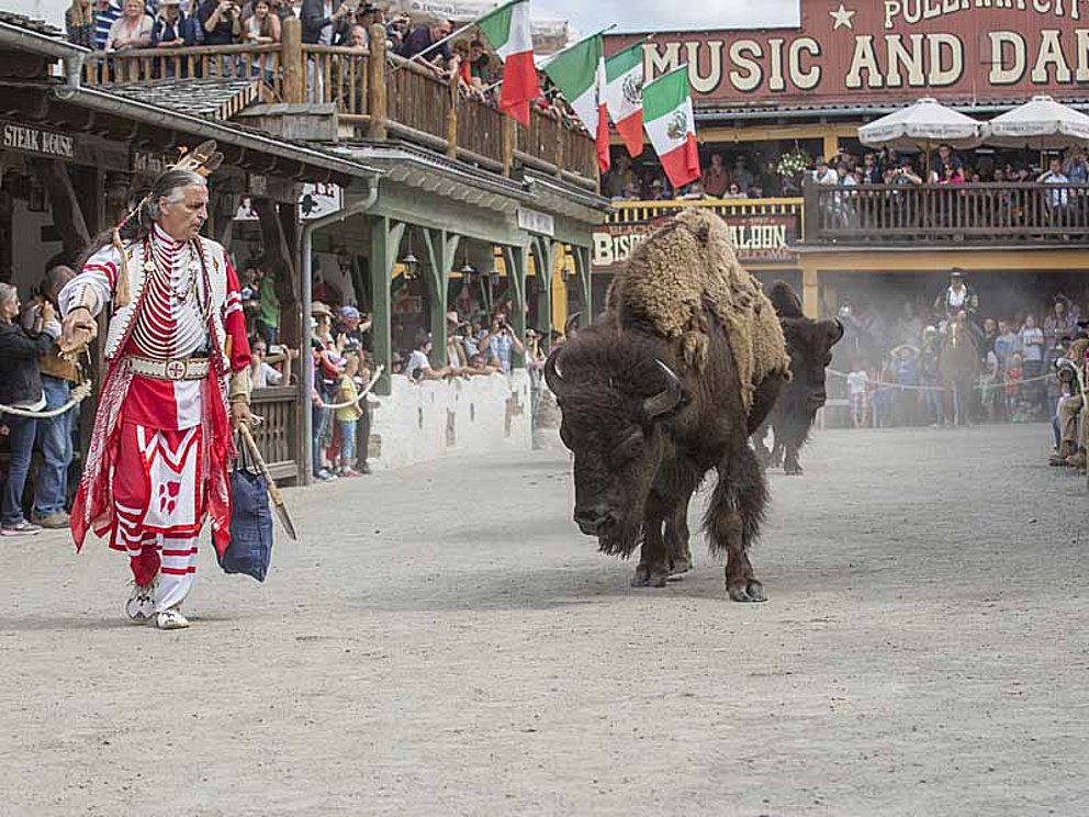 Pullman City - Westernstadt Vorführung mit Bison in Passau