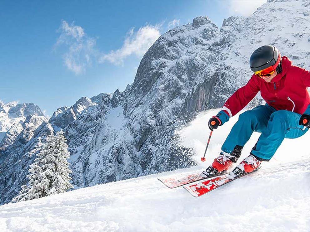 Skifahrer auf der Piste