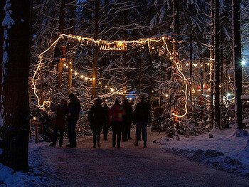 Eingang beim Adventmarkt - Waldweihnacht am Baumkronenweg