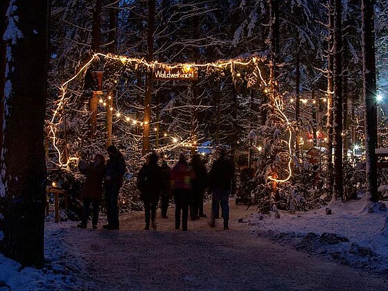 Eingang beim Adventmarkt - Waldweihnacht am Baumkronenweg