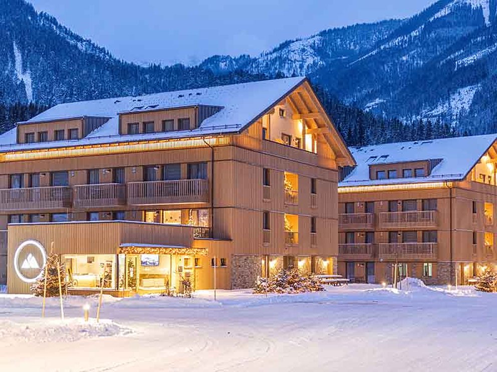 Ansicht Dormio Aparthotel Hinterstoder im Winter