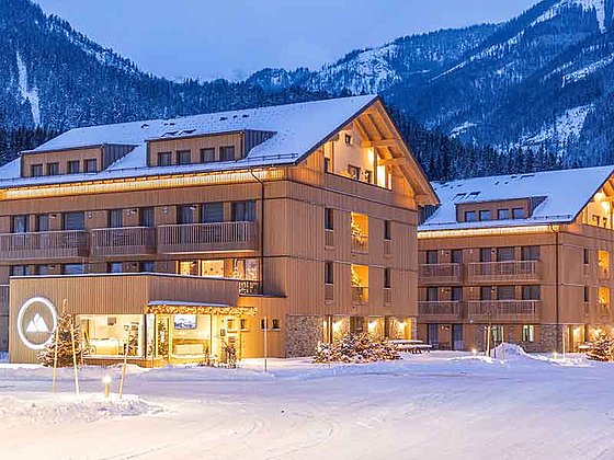 Ansicht Dormio Aparthotel Hinterstoder im Winter