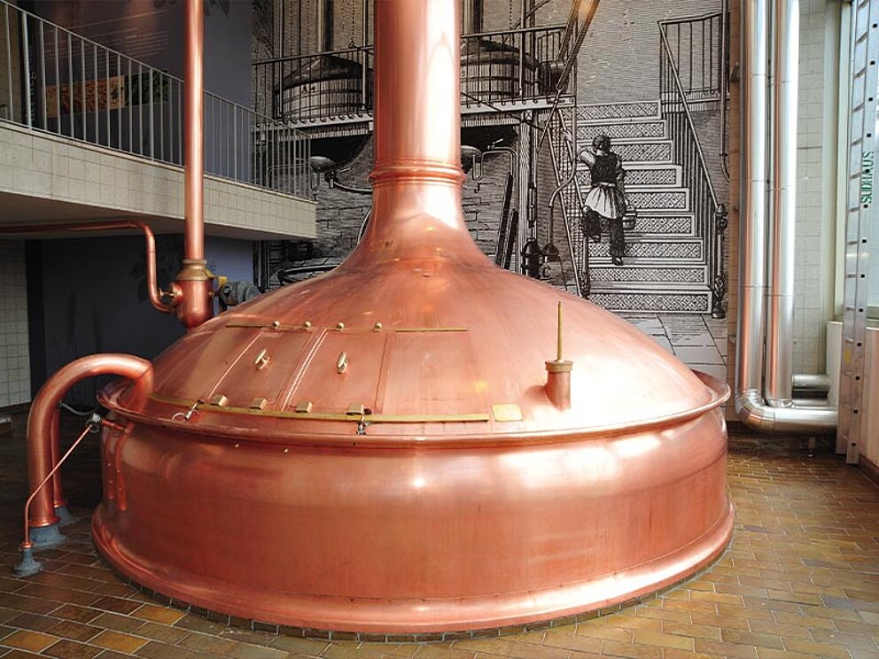 Kupferkessel der Brauerei 