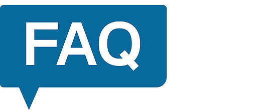 eine Sprechblase mit den Buchstaben FAQ